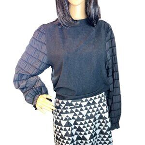 (6 for $25) aliceblue Vintage‎ Style Puff Sleeve Blouse Size XL